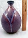 Hand-Made Ceramic Studio Vase, Blue, Red, Purple, 