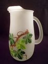 Satinized Hand-Painted Glass Juice Set, Pitcher, 4