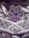 Rare Marked American Cut Crystal Bowl, Blue Flower