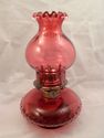 Cranberry Glass Oil Lamp, Operable, Excellent Cond