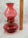 Cranberry Glass Oil Lamp, Operable, Excellent Cond