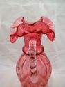 Two Fenton Cranberry Melon Hand-Made Art Glass Pit