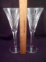 Pair Marked Waterford Cut Crystal Champagne Flutes