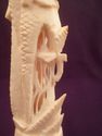 Carved Bone Totem Statue, 7" Height, Intricate Car