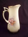 Hand-Painted Porcelain Pitcher, Fancy Floral, Gold