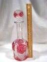 Early American Pattern Glass Ruby Flash Decanter w