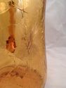 Large Amber Blenko Crackle Glass Pitcher, 10" Heig