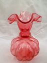 Two Fenton Cranberry Melon Hand-Made Art Glass Pit