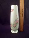 Hand-Painted Footed Porcelain Vase, Floral Design,