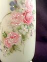 Hand-Painted Footed Porcelain Vase, Floral Design,