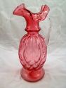 Two Fenton Cranberry Melon Hand-Made Art Glass Pit