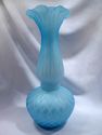 Rare Antique Satinized Quilted Art Glass Vase, Lig