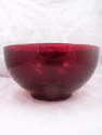 Exceptional Large French Ruby Red Glass Bowl, 10" 