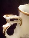 Hand-Painted Porcelain Pitcher, Fancy Floral, Gold