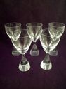 Set of 7 Crystal Glasses, Heavy Base, Placed Bubbl