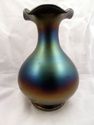 Rare Aurene Iridescent Studio Art Glass Vase, Blue