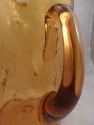 Large Amber Blenko Crackle Glass Pitcher, 10" Heig