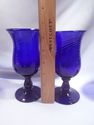 Set of 7 Large Cobalt Blue Goblets, Studio Glass, 