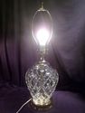 Exceptional Cut Crystal Table Lamp, Brass Base, Po