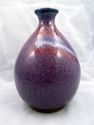 Hand-Made Ceramic Studio Vase, Blue, Red, Purple, 