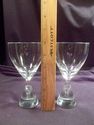 Set of 7 Crystal Glasses, Heavy Base, Placed Bubbl