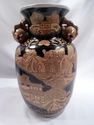 Chinese Porcelain Vase, Black, Gold, with Stand an