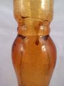 Pair of Tall Blenko Amber Crackle Glass Candlestic