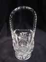 Beautiful Cut Crystal Basket, Etched Floral Patter