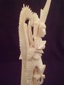 Carved Bone Totem Statue, 7" Height, Intricate Car