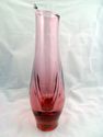 Rose Colored Art Glass Crystal Vase, Vintage, Heav