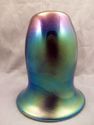 Blue Aurene Iridescent Studio Art Glass Vase, Mark