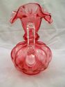 Two Fenton Cranberry Melon Hand-Made Art Glass Pit