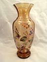 Rare Moser Antique Ocular Amber Footed Vase, Hand-