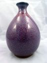 Hand-Made Ceramic Studio Vase, Blue, Red, Purple, 