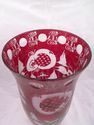 Large Bohemian, Czech Ruby Red Crystal Vase Cut to