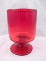 Set of 4 Large Ruby Red Footed Glass Goblets, Wate