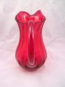 Exceptional Ruby Red Pitcher, Hand-Made Glass, Ocu