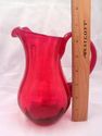 Exceptional Ruby Red Pitcher, Hand-Made Glass, Ocu