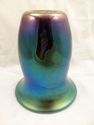 Blue Aurene Iridescent Studio Art Glass Vase, Mark