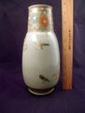 Kutani Japanese Hand-Painted Vase, Crackle Glaze, 