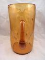 Large Amber Blenko Crackle Glass Pitcher, 10" Heig