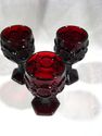 Set of Three Ruby Red Claret Glasses, Cordials, Av