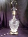 Large Crystal Lamp, Forged Brass Base, Working, Ov
