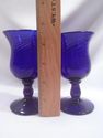 Collection of 7 Cobalt Blue Swirled Pattern Goblet