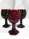 Set of Three Ruby Red Claret Glasses, Cordials, Av