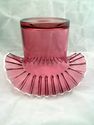 Large Vintage Fenton Cranberry Top Hat Vase with W