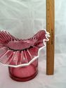 Large Vintage Fenton Cranberry Top Hat Vase with W