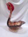 Art Glass Bowl, Rooster Form, Browns, Reds, Excell