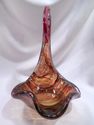 Art Glass Bowl, Rooster Form, Browns, Reds, Excell