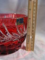 Vintage Signed Lausitzer Glas Crystal Red Cut to C